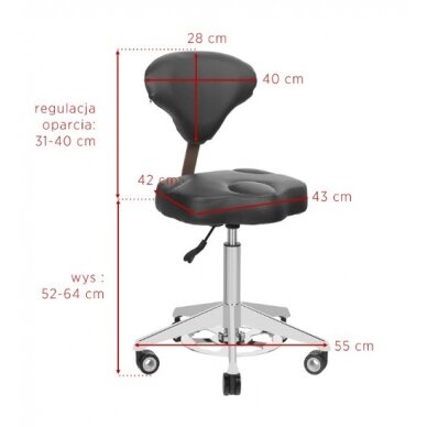 Profesionali meistro kėdutė kosmetologams bei grožio salonams AZZURRO 156F BUMP-UP 3 Profesionali meistro kėdutė kosmetologams bei grožio salonams AZZURRO 156F BUMP-UP 3
