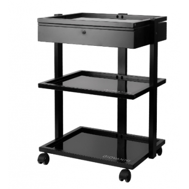 Profesionalus vežimėlis tatuiruočių ir permanentinio makiažo meistrams PRO INK 1040A, juodos spalvos Profesionalus vežimėlis tatuiruočių ir permanentinio makiažo meistrams PRO INK 1040A, juodos spalvos