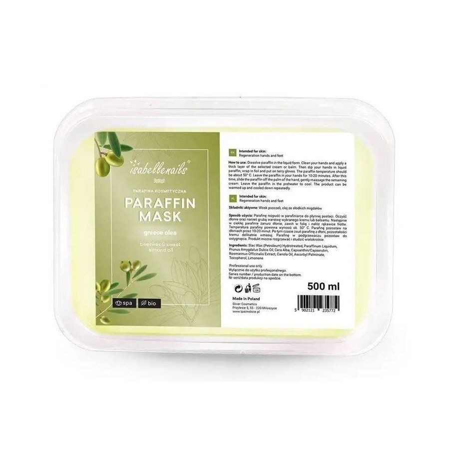 Kosmetinis parafinas rankų ir kojų procedūroms GREECE OLEA, 500 ml 1 Kosmetinis parafinas rankų ir kojų procedūroms GREECE OLEA, 500 ml 1