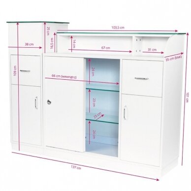Profesionalus laukiamojo stalas - recepcija su vitrina 2in1, GABBIANO Q-0333 6 Profesionalus laukiamojo stalas - recepcija su vitrina 2in1, GABBIANO Q-0333 6