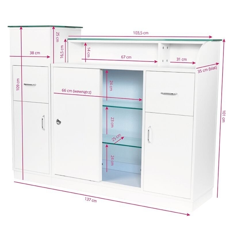 Profesionalus laukiamojo stalas - recepcija su vitrina 2in1, GABBIANO Q-0333 6 Profesionalus laukiamojo stalas - recepcija su vitrina 2in1, GABBIANO Q-0333 6
