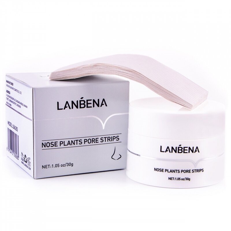 LANBENA NOSE PLANTS PORE STRIPS giliai nosies poras valančios juostelės, 60 vnt. LANBENA NOSE PLANTS PORE STRIPS giliai nosies poras valančios juostelės, 60 vnt.