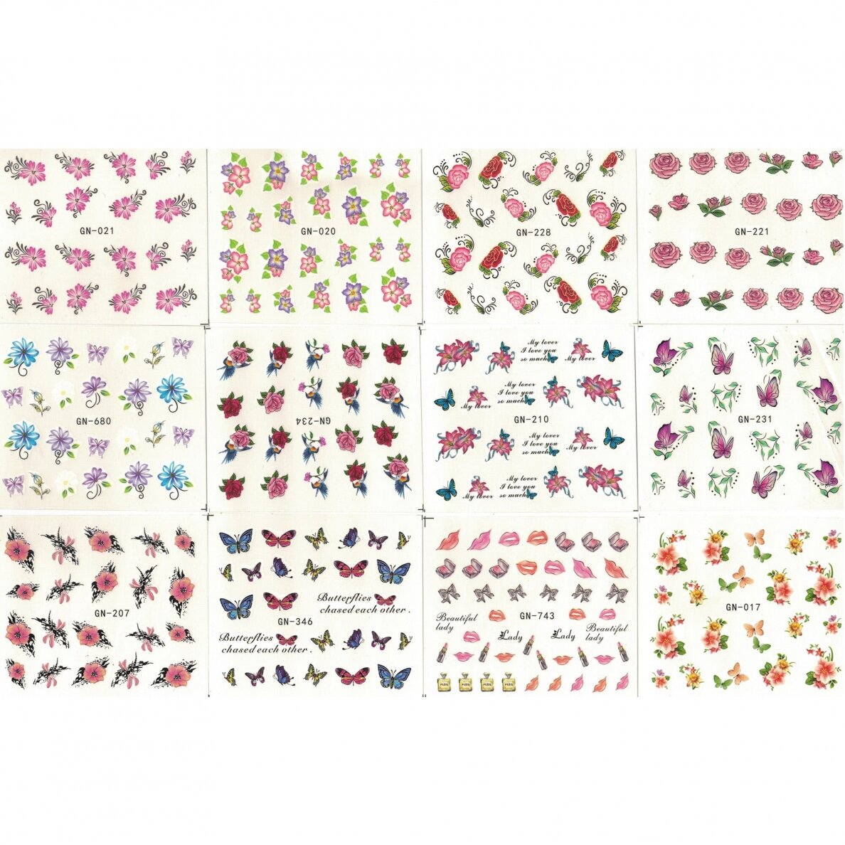 Lipdukai nagų dailei MIX, 50 vnt. 2