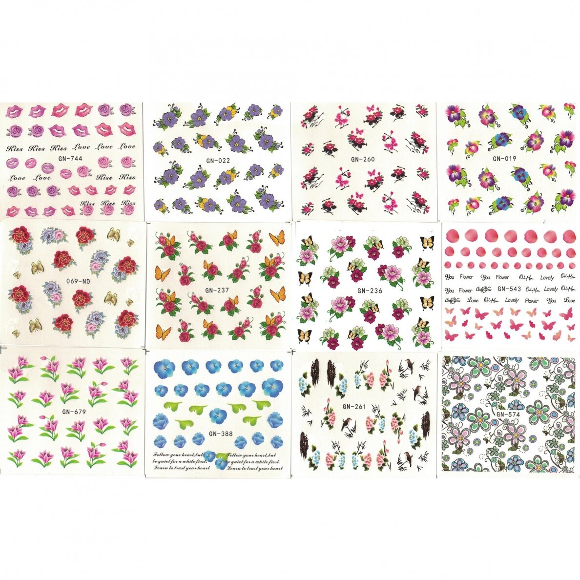 Lipdukai nagų dailei MIX, 50 vnt. 4 Lipdukai nagų dailei MIX, 50 vnt. 4
