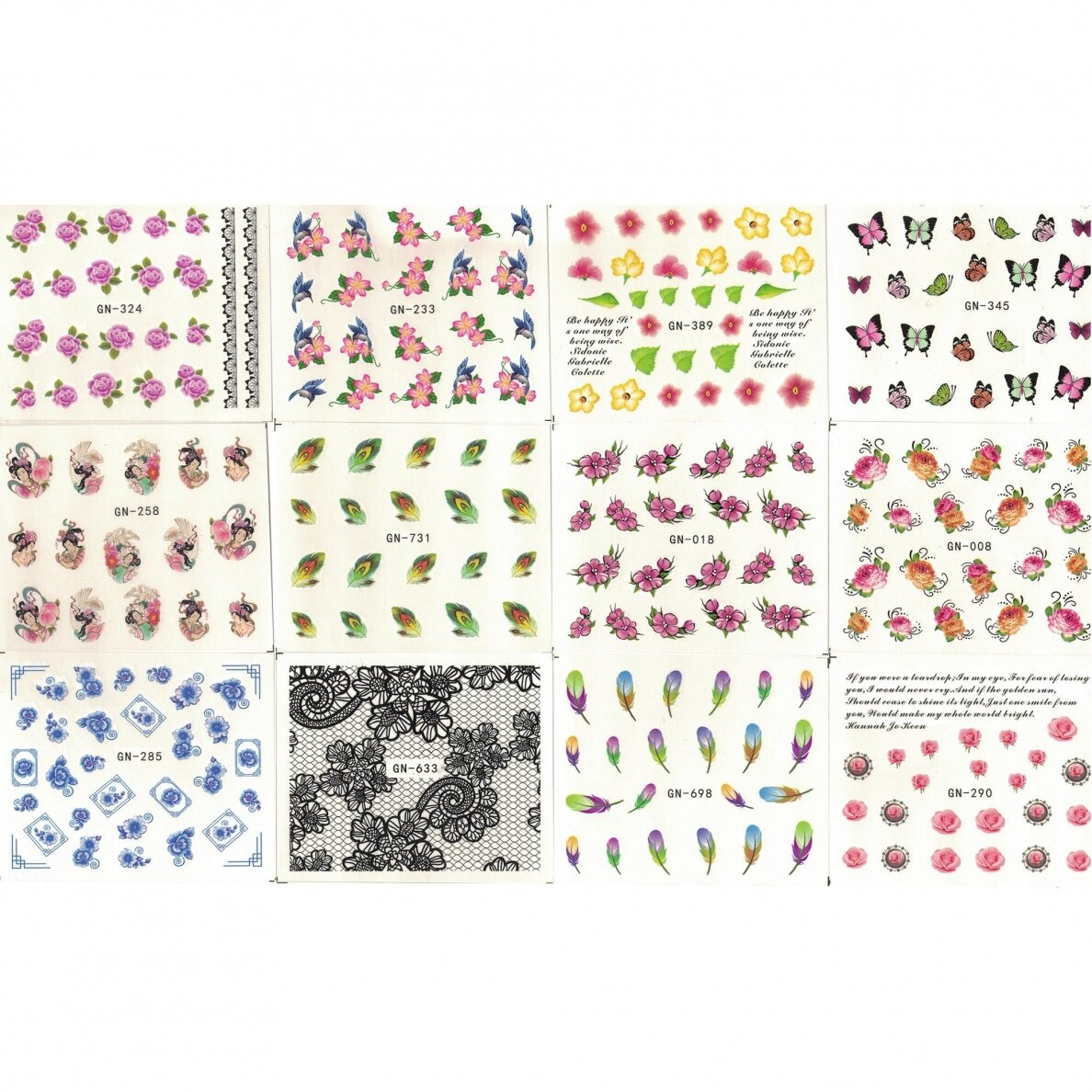 Lipdukai nagų dailei MIX, 50 vnt. 1 Lipdukai nagų dailei MIX, 50 vnt. 1