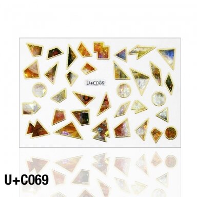 Lipdukai nagų dailei 3D Holo - U+C069 (80x55mm) Lipdukai nagų dailei 3D Holo - U+C069 (80x55mm)