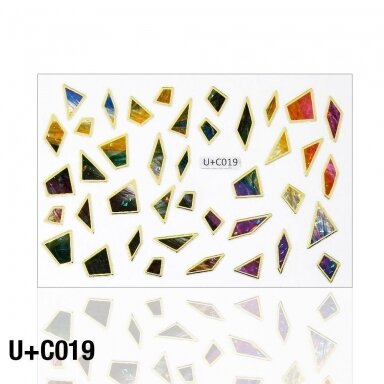 Lipdukai nagų dailei 3D Holo - U+C019 (80x55mm) Lipdukai nagų dailei 3D Holo - U+C019 (80x55mm)