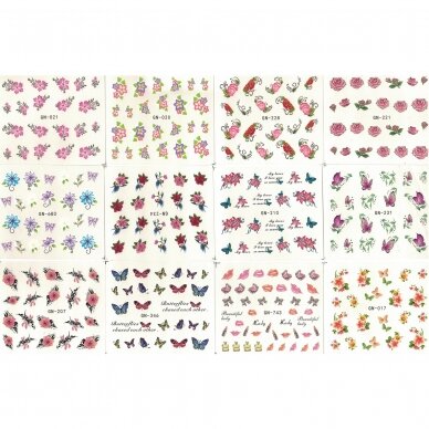 Lipdukai nagų dailei MIX, 50 vnt. 2 Lipdukai nagų dailei MIX, 50 vnt. 2