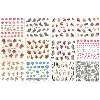 Lipdukai nagų dailei MIX, 50 vnt. 4 Lipdukai nagų dailei MIX, 50 vnt. 4