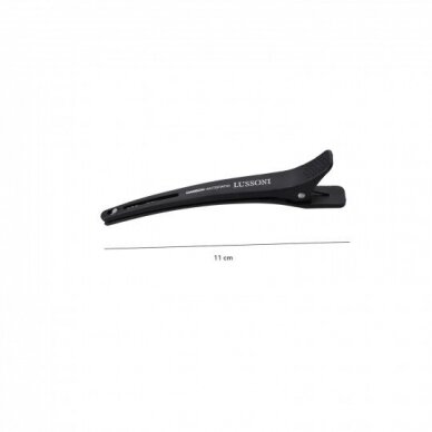LUSSONI HR ACC CARBON CLIPS WITH BAND kirpykliniai plaukų segtukai-spaustukai 6 vnt. 1 LUSSONI HR ACC CARBON CLIPS WITH BAND kirpykliniai plaukų segtukai-spaustukai 6 vnt. 1
