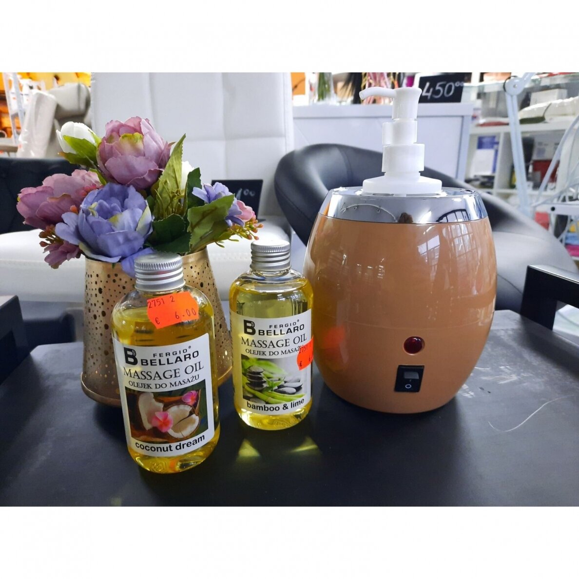 Profesionalus masažo aliejaus šildytuvas, 250 ml 2 Profesionalus masažo aliejaus šildytuvas, 250 ml 2