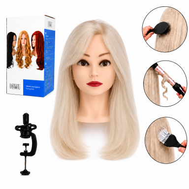 Manekeno galva su 100% natūraliais plaukais JESSICA, ilgis 40 cm Manekeno galva su 100% natūraliais plaukais JESSICA, ilgis 40 cm