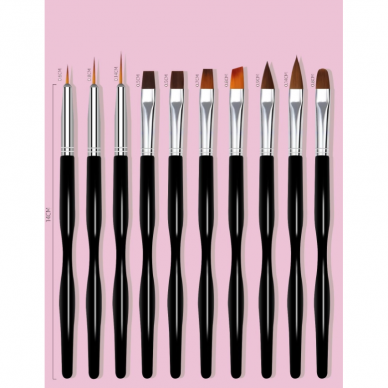 Manikiūro teptukų rinkinys dailės darbams BLACK (10) 2 Manikiūro teptukų rinkinys dailės darbams BLACK (10) 2