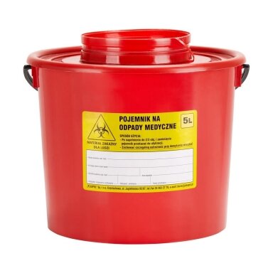 Medicininių atliekų surinkimo konteineris 5 LTR Medicininių atliekų surinkimo konteineris 5 LTR
