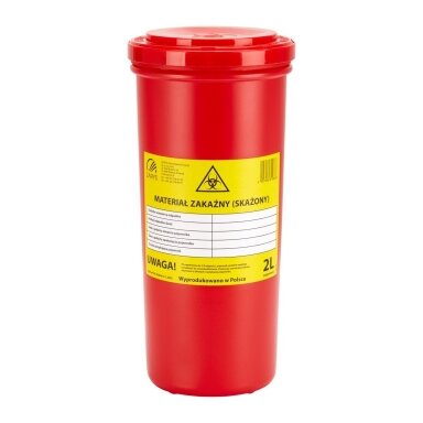 Medicininių atliekų surinkimo konteineris 2 LTR Medicininių atliekų surinkimo konteineris 2 LTR