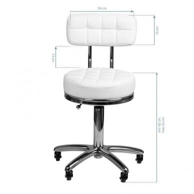 Profesionali meistro kėdė kosmetologams bei grožio salonams AM-877, baltos spalvos 4 Profesionali meistro kėdė kosmetologams bei grožio salonams AM-877, baltos spalvos 4