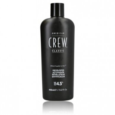 AMERICAN CREW Precision Blend developer oxidant 4.5% (15 vol.) oksidacinė emulsija, 450 ml. AMERICAN CREW Precision Blend developer oxidant 4.5% (15 vol.) oksidacinė emulsija, 450 ml.