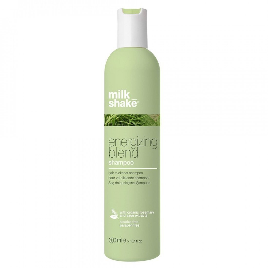 MILK SHAKE ENERGIZING BLEND SHAMPOO stipriai plonus plaukus atgaivinantis šampūnas su eukalipto ekstraktais, 300 ml