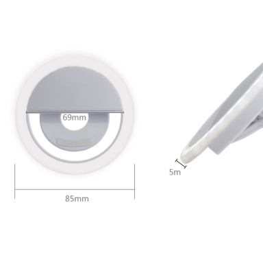 Mini LED apšvietimo lempa telefonui, baltos spalvos Mini LED apšvietimo lempa telefonui, baltos spalvos