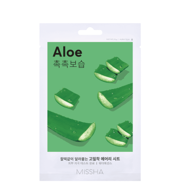 MISSHA ALOE lakštinė veido kaukė su alaviju, 1 vnt