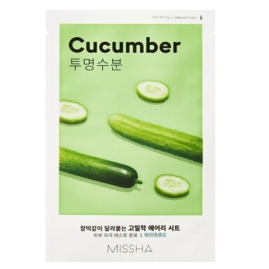 MISSHA CUCUMBER  lakštinė veido kaukė su agurkų ekstraktu, 1 vnt