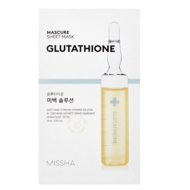 MISSHA GLUTATHIONE lakštinė veido kaukė su glutationu, 1 vnt.