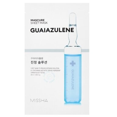 MISSHA GUAIAZULENE lakštinė veido kaukė su guaiazulenu, 1 vnt MISSHA GUAIAZULENE lakštinė veido kaukė su guaiazulenu, 1 vnt