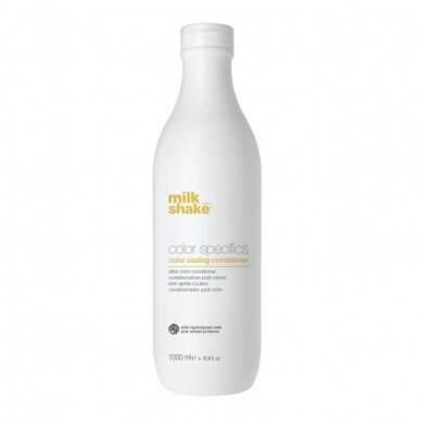 MILK SHAKE COLOR SEALING CONDITIONER dažytų plaukų spalvą fiksuojantis kondicionierius su kviečių proteinais, 1000 ml. MILK SHAKE COLOR SEALING CONDITIONER dažytų plaukų spalvą fiksuojantis kondicionierius su kviečių proteinais, 1000 ml.