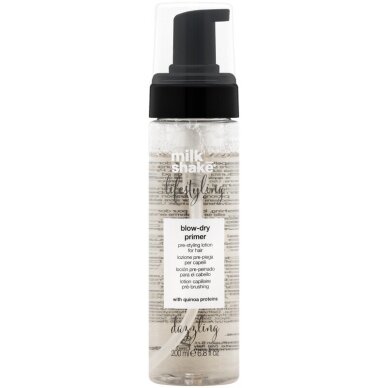 MILK SHAKE LIFESTYLING BLOW-DRY PRIMER plaukų putos karščiu formuojamai šukuosenai, 200 ml MILK SHAKE LIFESTYLING BLOW-DRY PRIMER plaukų putos karščiu formuojamai šukuosenai, 200 ml