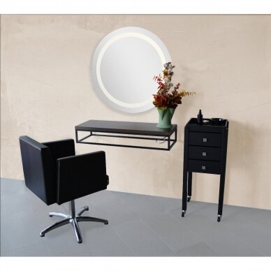 Profesionalus kirpyklos vežimėlis ECO ELEGANT, juodos spalvos 2 Profesionalus kirpyklos vežimėlis ECO ELEGANT, juodos spalvos 2