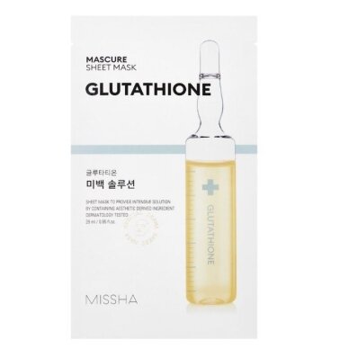MISSHA GLUTATHIONE lakštinė veido kaukė su glutationu, 1 vnt. MISSHA GLUTATHIONE lakštinė veido kaukė su glutationu, 1 vnt.