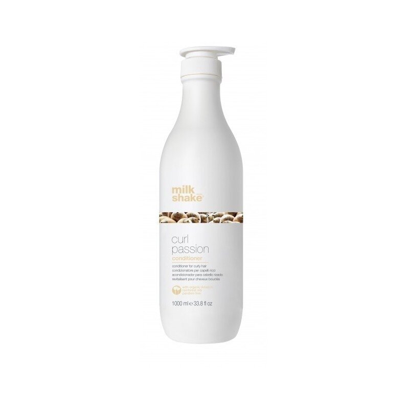 MILK SHAKE CURL PASSION kondicionierius garbanotiems plaukams su organiniu Amazonės miškų aliejumi, 1000 ml. MILK SHAKE CURL PASSION kondicionierius garbanotiems plaukams su organiniu Amazonės miškų aliejumi, 1000 ml.