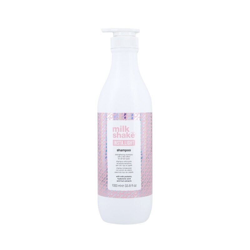 MILK SHAKE INSTA.LIGHT stiprinamasis šampūnas su užpildančiu poveikiu visų tipų plaukams, 1000 ml.