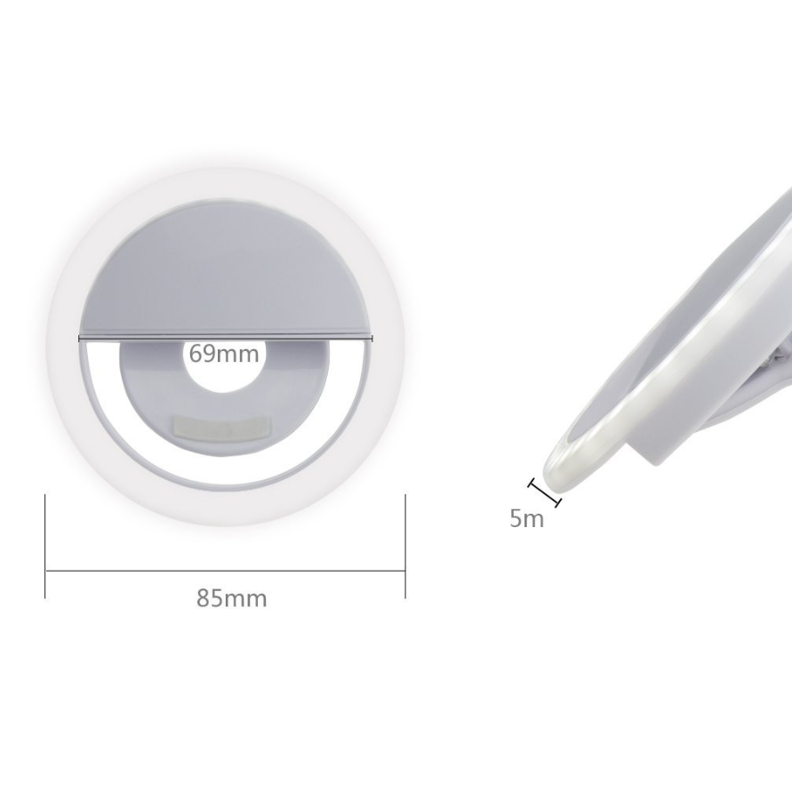 Mini LED apšvietimo lempa telefonui, baltos spalvos 1 Mini LED apšvietimo lempa telefonui, baltos spalvos 1