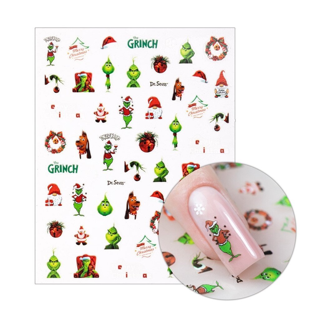 MOLLY NAILS lipdukai nagų dailei GRINCH MS-C263 MOLLY NAILS lipdukai nagų dailei GRINCH MS-C263