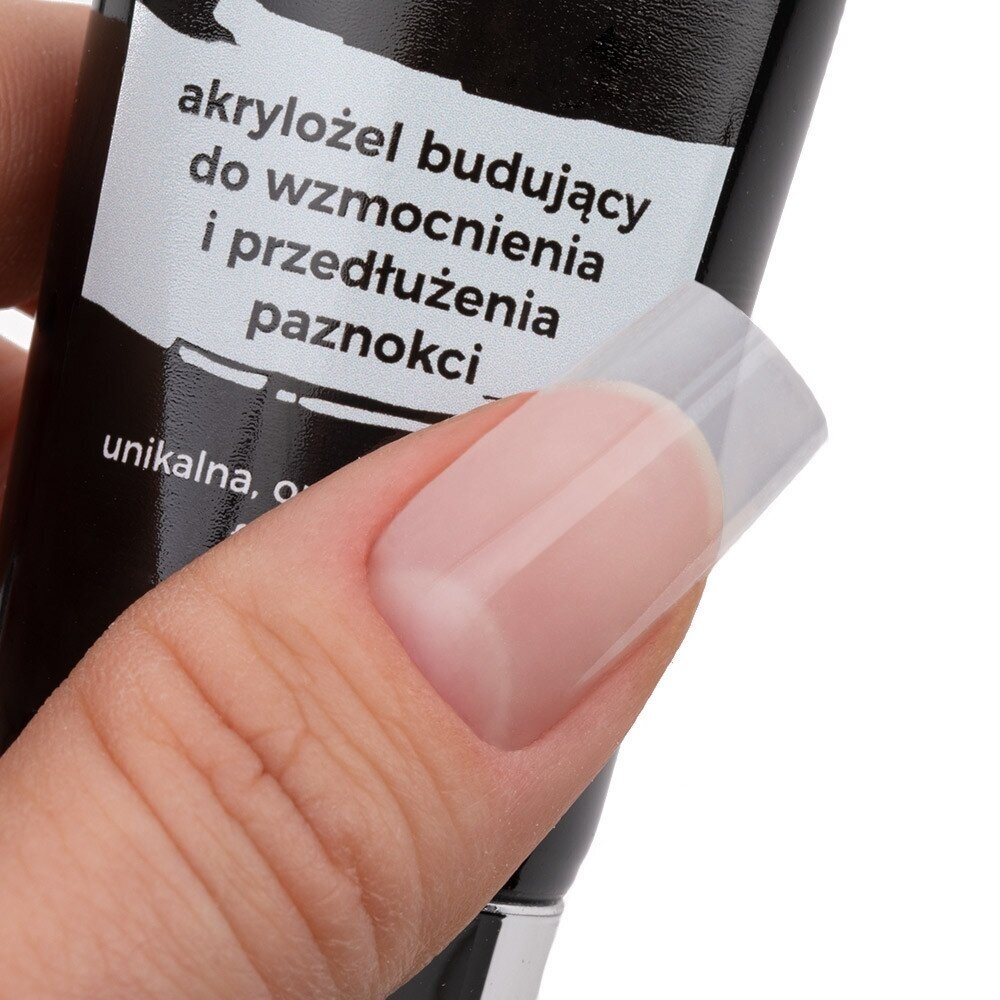 MOLLYLAC profesionalus gelis natūraliai nago plokštelei sustiprinti ir prailginti CLEAR, 50g. 2