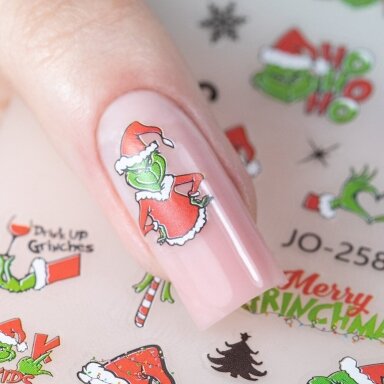 MOLLY NAILS lipdukai nagų dailei GRINCH JO-2580 MOLLY NAILS lipdukai nagų dailei GRINCH JO-2580