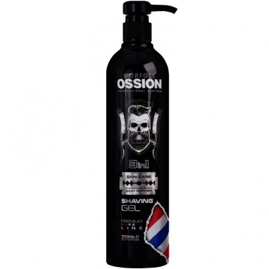 MORFOSE OSSION PREMIUM BARBER LINE skutimosi gelis, 700 ml MORFOSE OSSION PREMIUM BARBER LINE skutimosi gelis, 700 ml