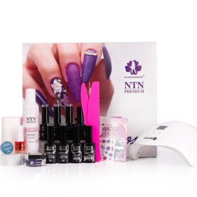 NTN PREMIUM gelinio lakavimo rinkinys su UV/LED manikiūro lempa NTN PREMIUM gelinio lakavimo rinkinys su UV/LED manikiūro lempa