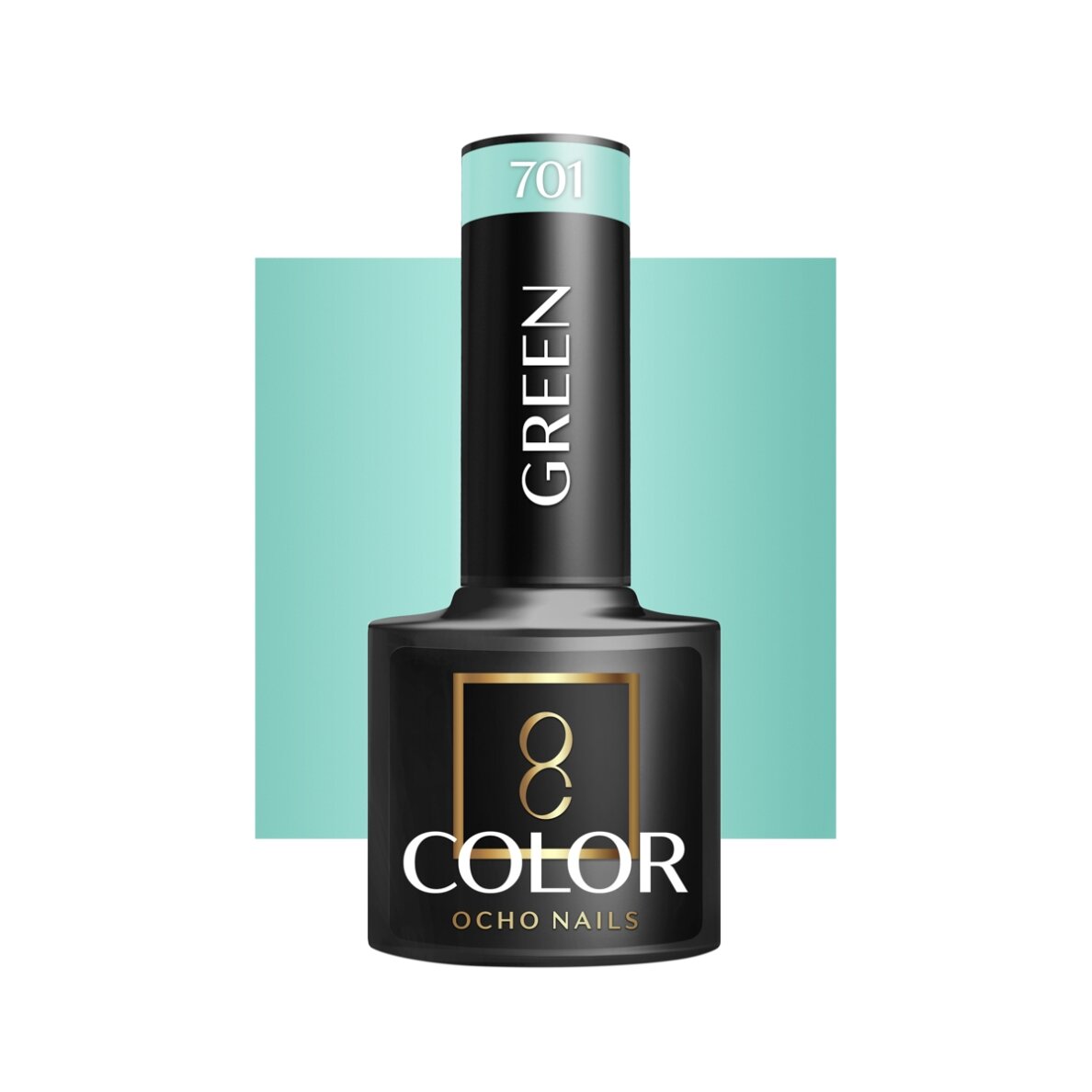 OCHO NAILS ilgalaikis hibridinis nagų lakas manikiūrui GREEN 701, 5 g. OCHO NAILS ilgalaikis hibridinis nagų lakas manikiūrui GREEN 701, 5 g.