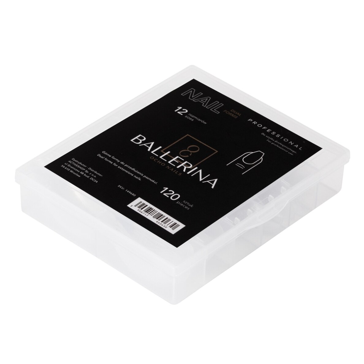 OCHO NAILS nagų tipsai-formelės nagų priauginimui BALLERINA, 120 vnt OCHO NAILS nagų tipsai-formelės nagų priauginimui BALLERINA, 120 vnt