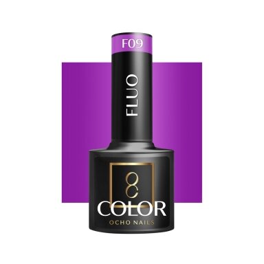 OCHO NAILS ilgalaikis hibridinis nagų lakas manikiūrui FLUO F09, 5 g. OCHO NAILS ilgalaikis hibridinis nagų lakas manikiūrui FLUO F09, 5 g.