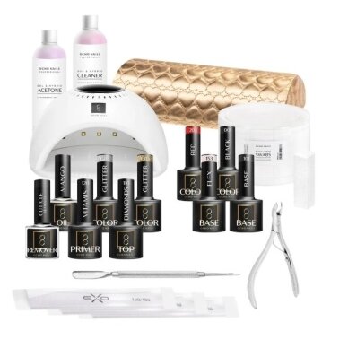 OCHO NAILS 3 gelinio lakavimo rinkinys su UV nagų lempa OCHO NAILS 3 gelinio lakavimo rinkinys su UV nagų lempa