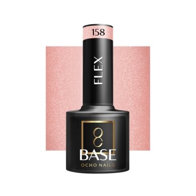 OCHO NAILS hibridinė gelinio lakavimo bazė FLEX 158, 5g. OCHO NAILS hibridinė gelinio lakavimo bazė FLEX 158, 5g.