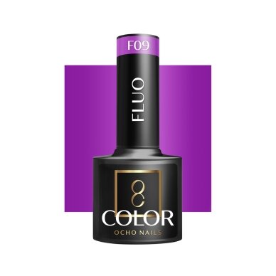 OCHO NAILS ilgalaikis hibridinis nagų lakas manikiūrui FLUO F09, 5 g. OCHO NAILS ilgalaikis hibridinis nagų lakas manikiūrui FLUO F09, 5 g.