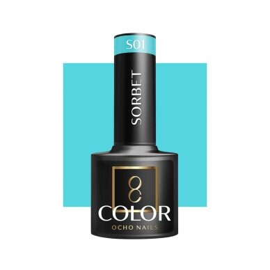OCHO NAILS ilgalaikis hibridinis nagų lakas manikiūrui SORBET S01, 5 g.
