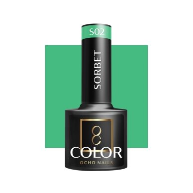 OCHO NAILS ilgalaikis hibridinis nagų lakas manikiūrui SORBET S02, 5 g. OCHO NAILS ilgalaikis hibridinis nagų lakas manikiūrui SORBET S02, 5 g.