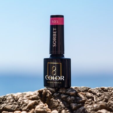 OCHO NAILS ilgalaikis hibridinis nagų lakas manikiūrui SORBET S05, 5 g. 3 OCHO NAILS ilgalaikis hibridinis nagų lakas manikiūrui SORBET S05, 5 g. 3