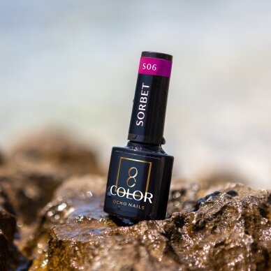 OCHO NAILS ilgalaikis hibridinis nagų lakas manikiūrui SORBET S06, 5 g. 3 OCHO NAILS ilgalaikis hibridinis nagų lakas manikiūrui SORBET S06, 5 g. 3