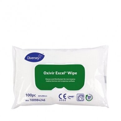 OXIVIR EXCEL WIPES drėgnos dezinfekuojančios servetėlės, 100vnt OXIVIR EXCEL WIPES drėgnos dezinfekuojančios servetėlės, 100vnt